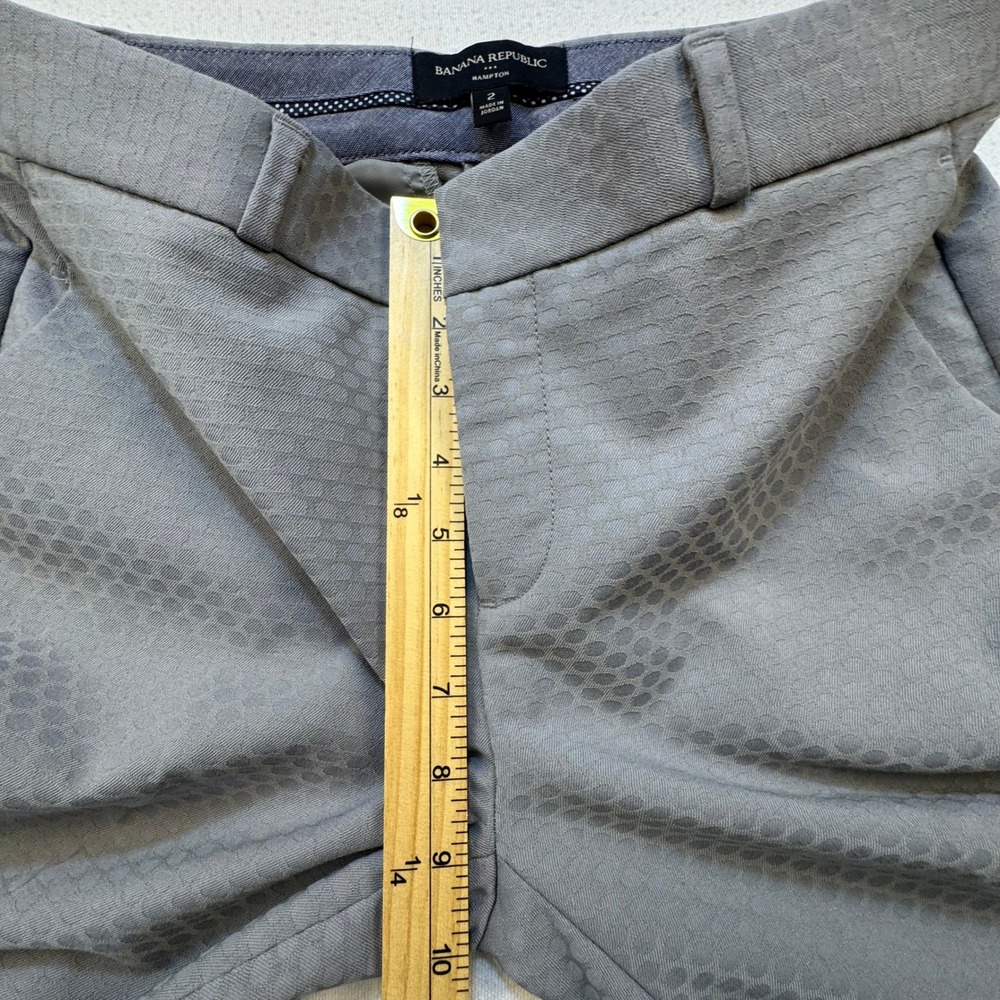 Banana Republic Pants Womens 2 Gray Hampton Jacquard Alloy Slim Trousers - Picture 9 of 13